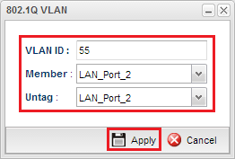 another screenshot of Vigor3900 LAN 802.1Q VLAN settings